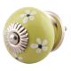 Lime Green Tiny Flower Ceramic Cabinet Knob Online